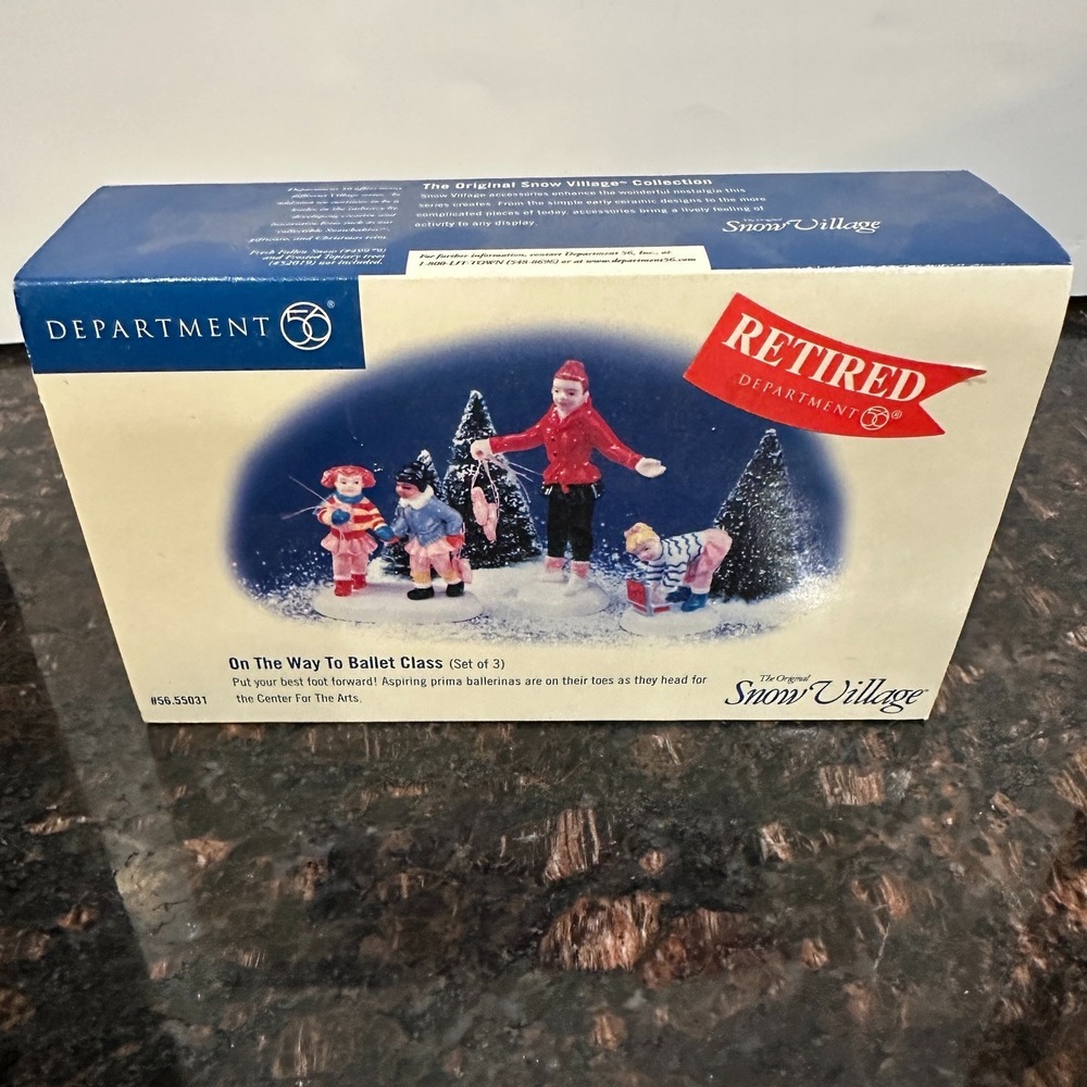 VTG Dept 56 Snow Village On The Way To Ballet Class Set of 3 56.55031 RETIRED